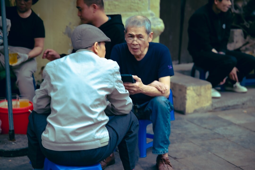 elderly person sharing story